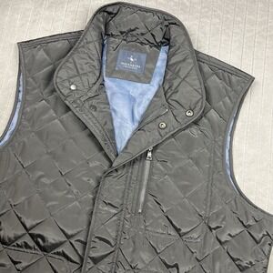 Tailorbyrd Collection Quilted Vest Black Lined Men's XL Full Zip Snap Zip Pocket